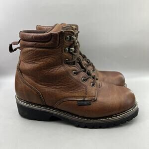 DieHard Montana Waterproof Work Boots Men Size 9.5 US Brown Leather Ankle Shoes